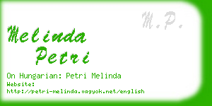 melinda petri business card